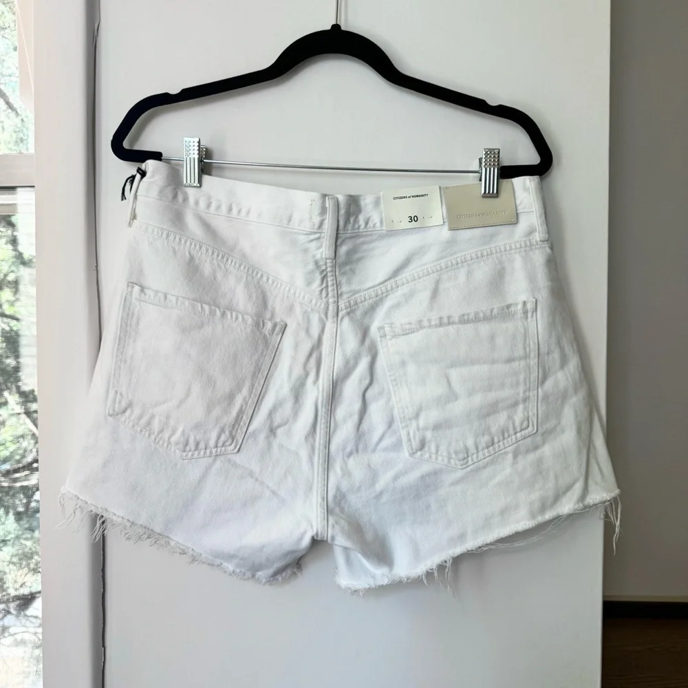 NWT Citizens of Humanity Marlow Shorts Jean Denim White Polish High Rise 30